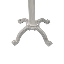 Load image into Gallery viewer, 22" Solid Wood And Metal Height Adjustable Round Pedestal End Table - White

