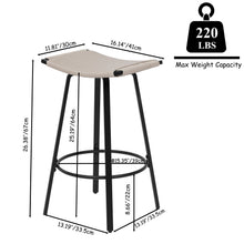 Load image into Gallery viewer, Counter Height Bar Stools Backless Handwoven Kitchen Dining Chairs With Round Footrest (Set of 2) Weaving Pub Stoo - Creamy White
