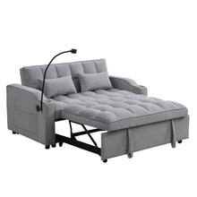 Load image into Gallery viewer, Modern Loveseat Futon Sofa With Pullout Bed, Adjustable Reclining Backrest, Toss Pillows
