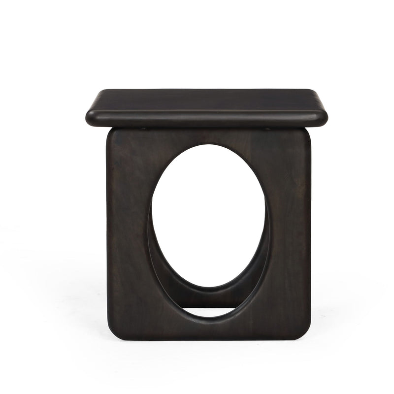 Square Sled End Table - Espresso / Walnut