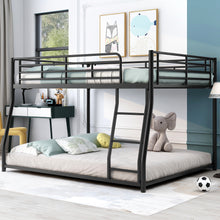 Load image into Gallery viewer, Metal Floor Bunk Bed, Full XL over Queen, Black
