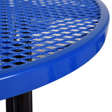 Load image into Gallery viewer, Round Outdoor Steel Picnic Table With Umbrella Pole
