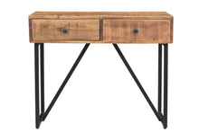 Load image into Gallery viewer, Solid Wood Distressed Frame Console Table And Drawers - Natural And Black
