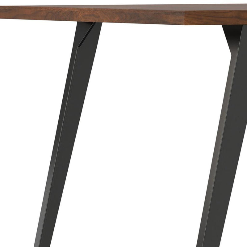 Wood Iron Frame Base Dining Table - Walnut / Gray