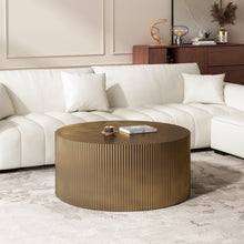 Load image into Gallery viewer, Modern Wave Stripe Round Coffee Table With Spacious Top
