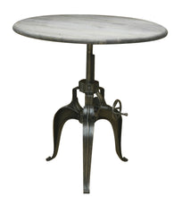 Load image into Gallery viewer, Adjustable Height Solid Wood Iron Pedestal Base Round Top Dining Table - Gray / Silver
