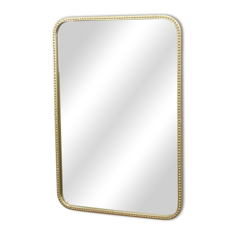 32" Metal Beaded Accent Mirror - Gold
