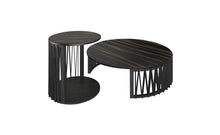 Load image into Gallery viewer, Marble And Solid Wood Round Nested Coffee Tables - Black
