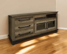 Load image into Gallery viewer, Cabinet Enclosed, Storage Distressed TV Stand - Brown
