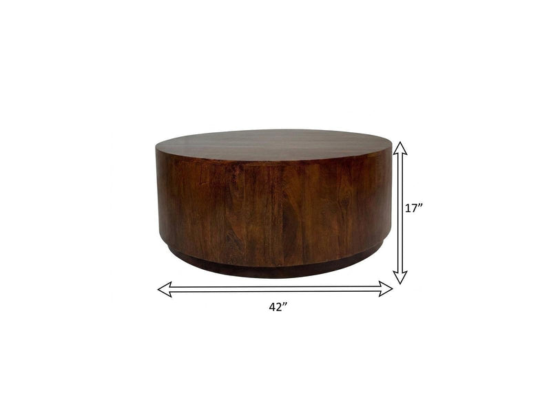 Round Drum Coffee Table (745451) - Chestnut