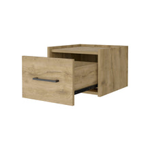 Load image into Gallery viewer, 10" One Drawer Faux Wood Floating Nightstand - Light Brown
