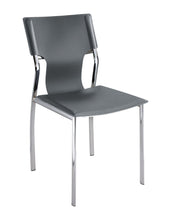 Load image into Gallery viewer, Leather Dining Side Chairs (Set of 4) - Gray / Silver
