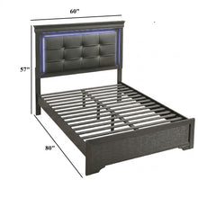 Load image into Gallery viewer, Bed With Square Button Tufting And LED Lights
