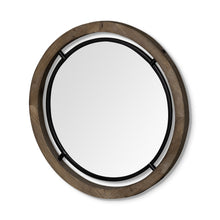 Load image into Gallery viewer, 28" Round Framed Accent Mirror - Brown
