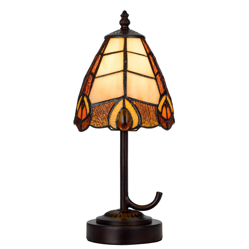 Abstract Round Tiffany Lamp With Cone Shade (752005) - Bronze