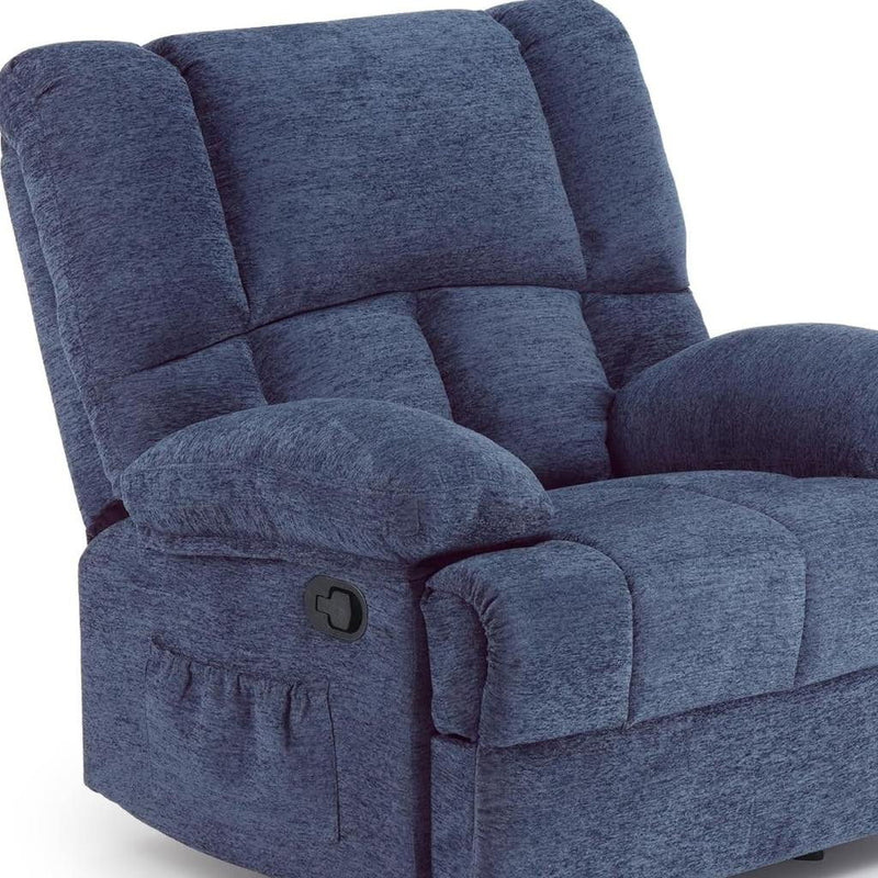 Polyester Blend Manual Recliner (718702) - Blue