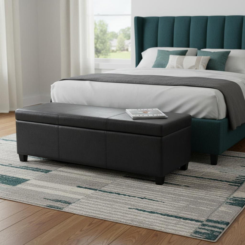 48" Storage Ottoman - Dark Brown / Black