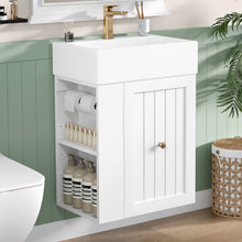 Load image into Gallery viewer, Modern Bathroom Vanity With Sink, Storage Cabinet, Drawer &amp; Side Shelf
