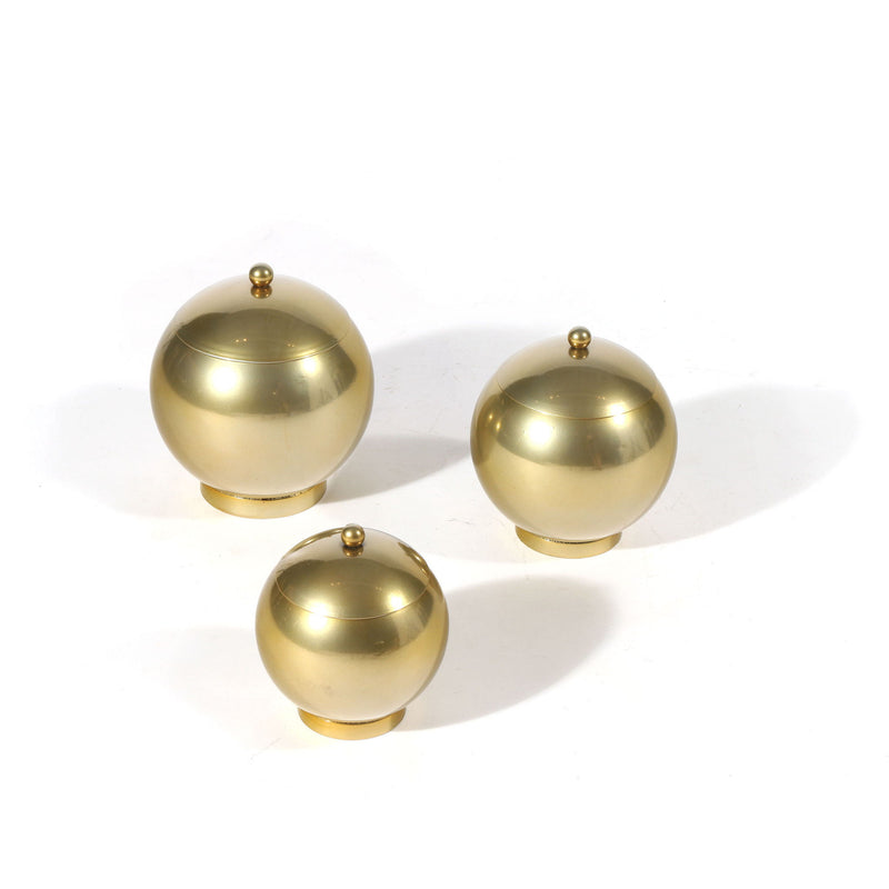 Decorative Lidded Canisters (Set of 3) - Gold