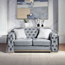 Load image into Gallery viewer, 2 Seater Loveseat Sofa With Button Tufted Diamond Grid &amp; 2 Pillows For Living Room
