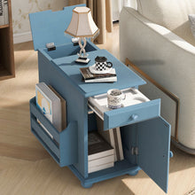 Load image into Gallery viewer, Vintage Flip Top Side Table With USB Ports
