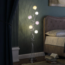Load image into Gallery viewer, Steel Six Light Led Novelty Floor Lamp With Colorful Funky Floral Shades - Dark Gray
