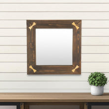 Load image into Gallery viewer, 22" Square Accent Mirror With Bows - Gold / Brown
