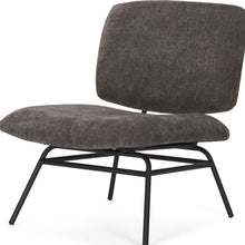 Load image into Gallery viewer, Chenille Metal Slipper Chair - Charcoal / Black
