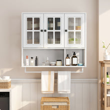 Load image into Gallery viewer, 3 Door Wall Cabinet With Glass Door And Towel Bar
