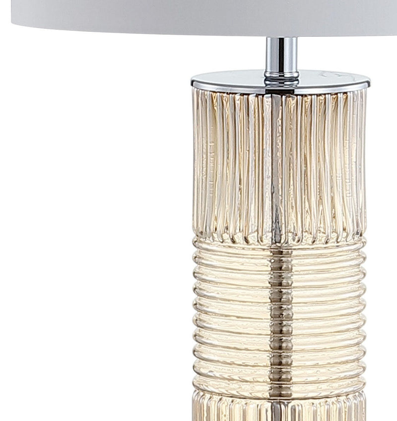 Table Lamp With Drum Shade - Champagne