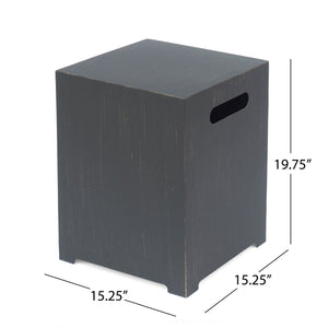 Modern Tank Holder Side Table With Powder Coated Frame