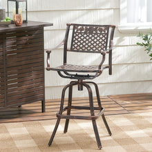 Load image into Gallery viewer, Cast Aluminum Swivel Bar Stool With Footrest - Copper
