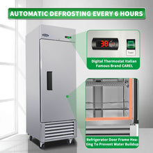 Load image into Gallery viewer, Commercial Refrigerator 23 Cu.Ft With 1 Solid Door Reach-In Refrigerators Stainless Steel Etl Approved Upright Fridge Storage - Silver
