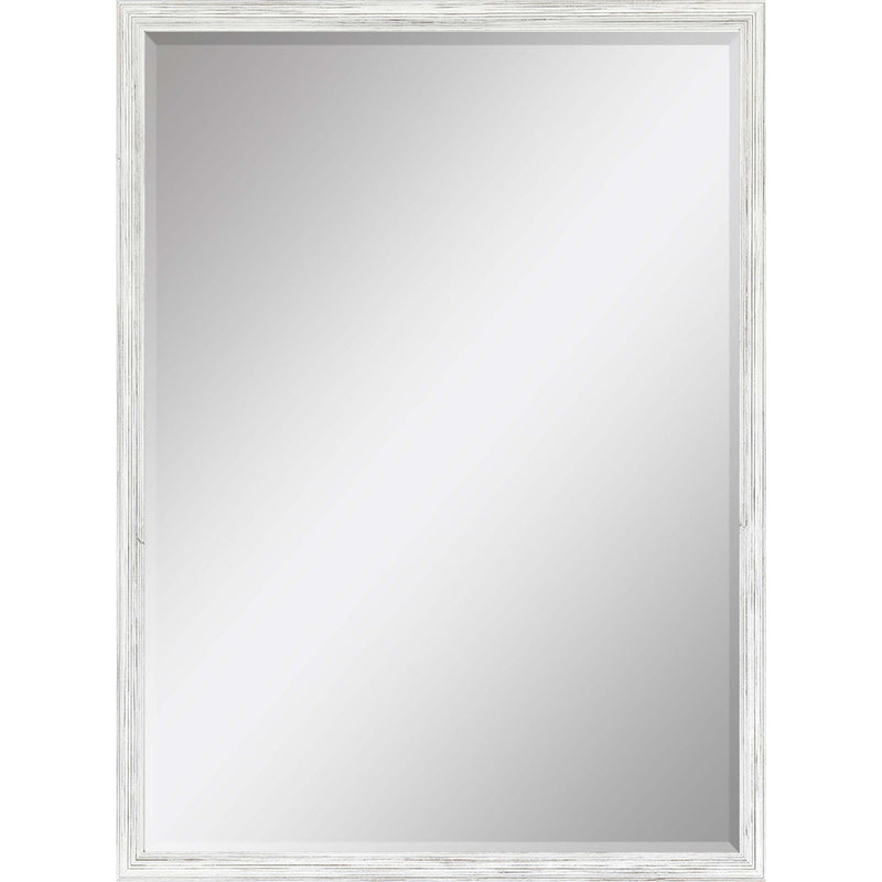39" Wood Accent Mirror - White