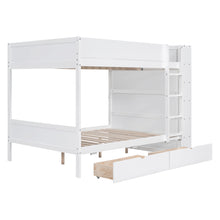 Load image into Gallery viewer, Full over Full Bunk Bed With 2 Drawers and Multi-layer Cabinet, White
