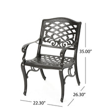 Load image into Gallery viewer, Luminea - Outdoor Aluminum Dining Chair With Scroll Design, Lattice Pattern And Cabriole Legs - Bronze
