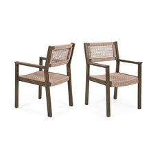 Load image into Gallery viewer, Outdoor Dining Chair (Set of 2), Patio Chairs - Gray / Light Brown
