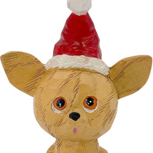 Load image into Gallery viewer, Dog Christmas Figurine - Brown / Red / White
