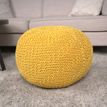 Load image into Gallery viewer, Bordeaux - Knitted Round Pouf Ottoman
