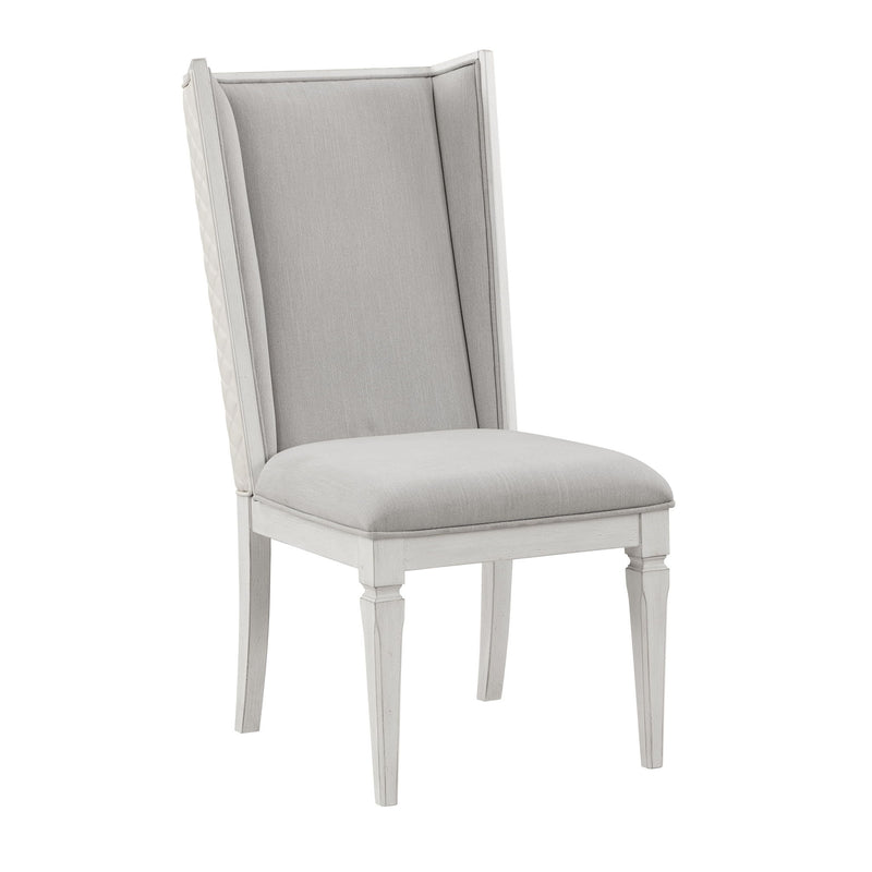 Upholstered Linen Open Back Dining Side Chairs (Set of 2) - Light Gray