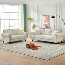 Load image into Gallery viewer, Modern 3 And 2 Seater Sofa With Rolled Arms, Tufted Upholstered Couch
