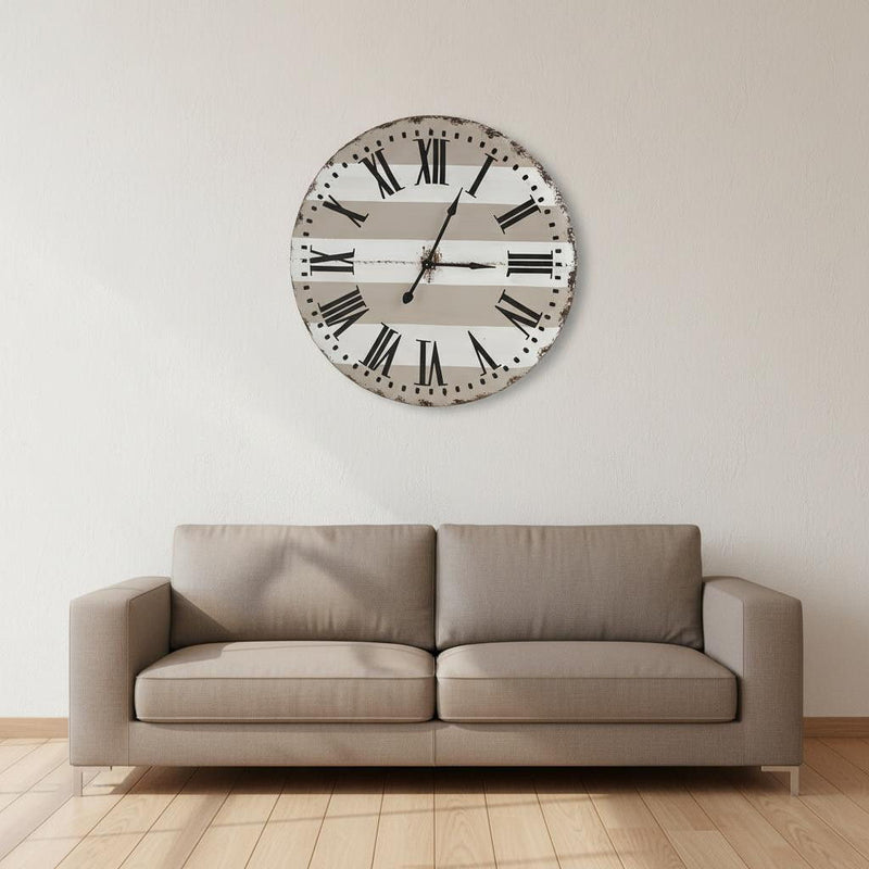 Analog Round Wall Clock - Gray / White