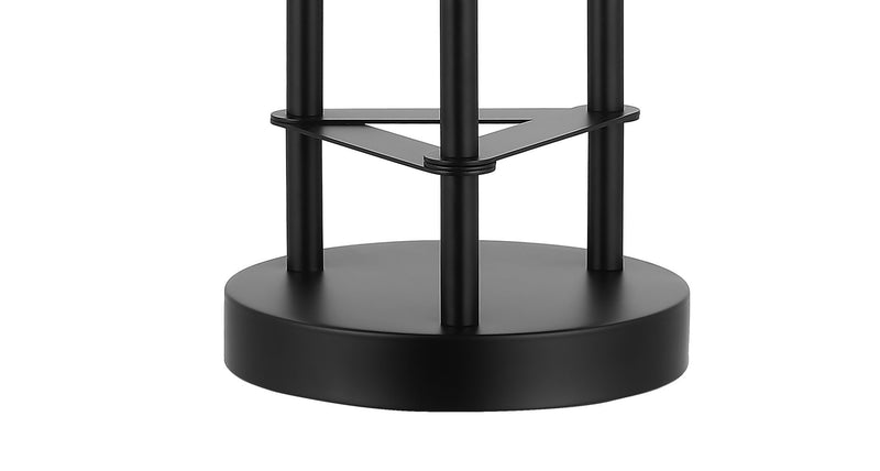 Three Light Novelty Table Lamp With Cylinder Shade - Black