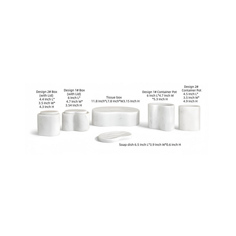 Elegant Natural Marble Bathroom Accessories Set
