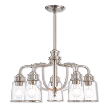 Load image into Gallery viewer, 21'' Five Light Dimmable Chandelier With Shades - Nickel
