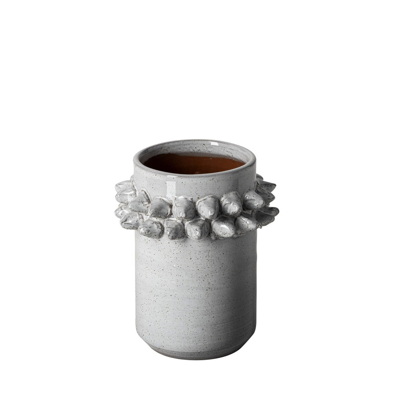 Abstract Cylinder Spikey Table Vase - Gray