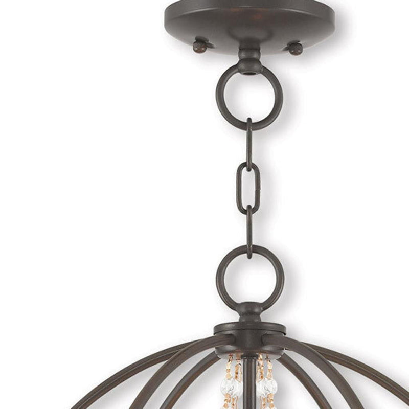 19'' Four Light Dimmable Chandelier With Shades - Bronze