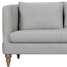 Load image into Gallery viewer, Leather Sofa With Brown Legs - Gray
