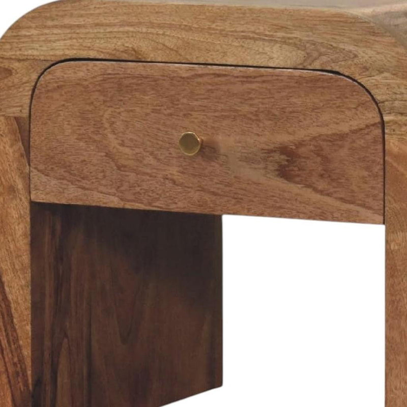 Solid Wood One Drawer Nightstand - Natural
