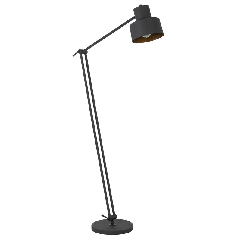 Adjustable Traditional Shaped Floor Lamp With Black Dome Shade - Black